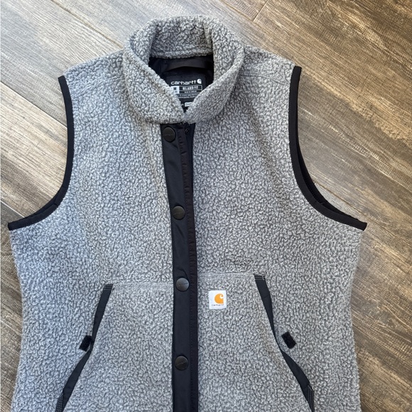 Carhartt Loose-Fit Sherpa-Lined Mock-Neck Vest for women’s grey M - Picture 3 of 4